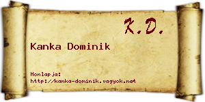 Kanka Dominik névjegykártya